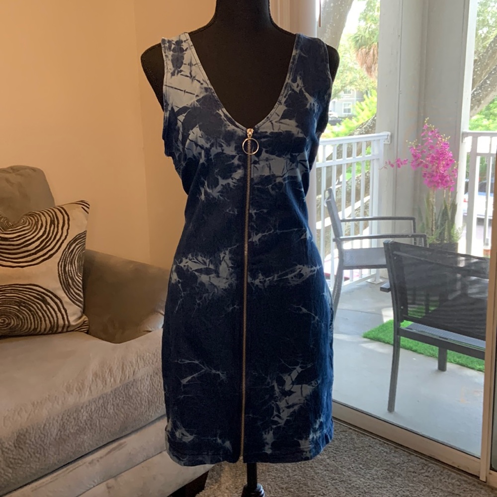 Tie Dye Jean Mini Dress